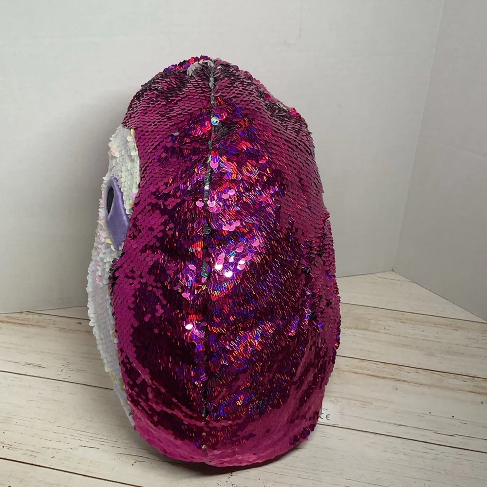 Squishmallow Reversible Sequin Sloth 13” Plush Pink Silver Purple Stuffed Animal